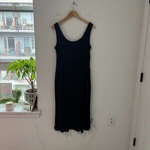 Vince Dark Navy Blue Pleated Flowy Midi Dress Size Medium